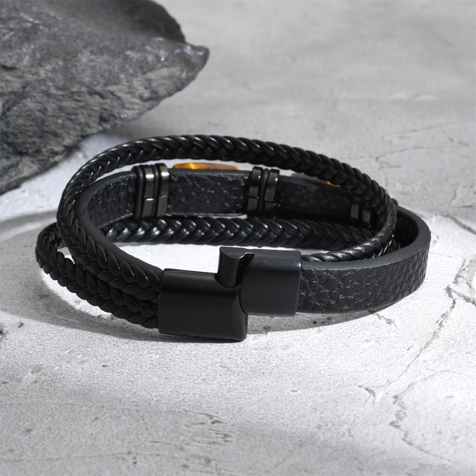 Brazalete de cuero trenzado pa - Leatherwork Jewelry reseña y precio