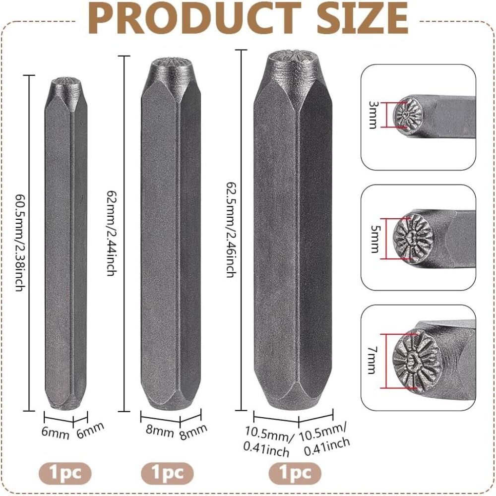 Juego de 3 Sellos Metálicos co - Leatherwork Jewelry reseña y precio